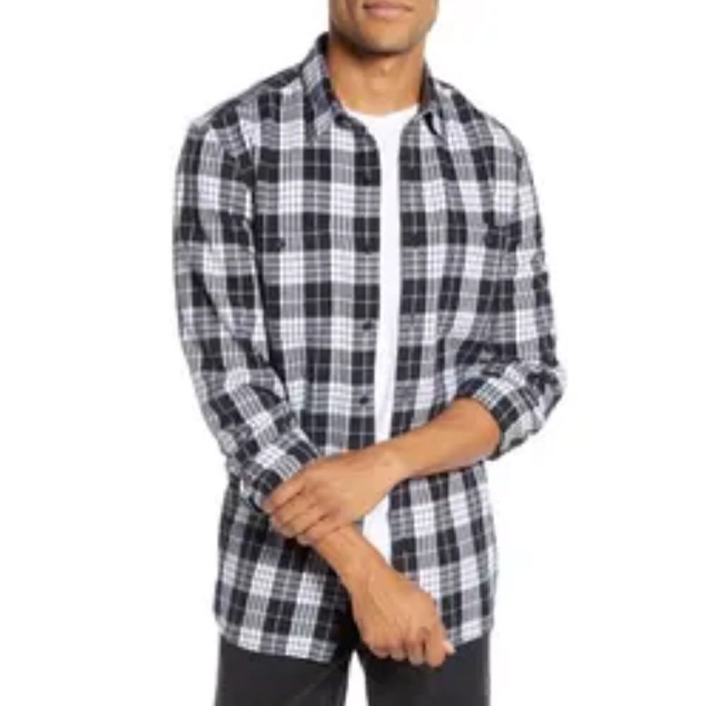 Nordstrom 1901 Trim Fit Workwear Plaid Flannel